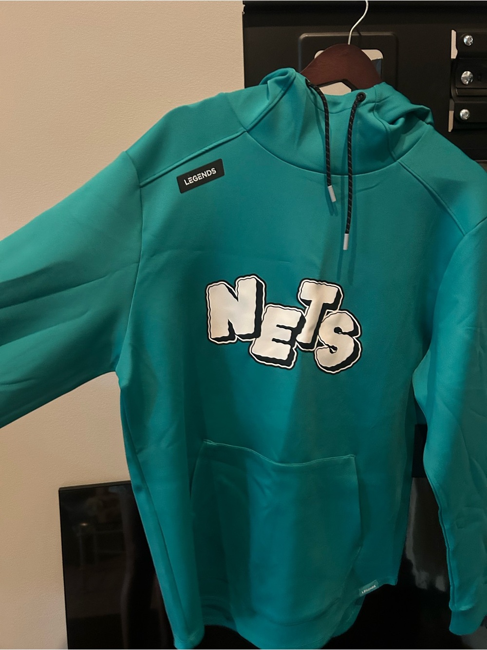NBA Brooklyn Nets Graphic Teal Hooded Pullover - Men’s